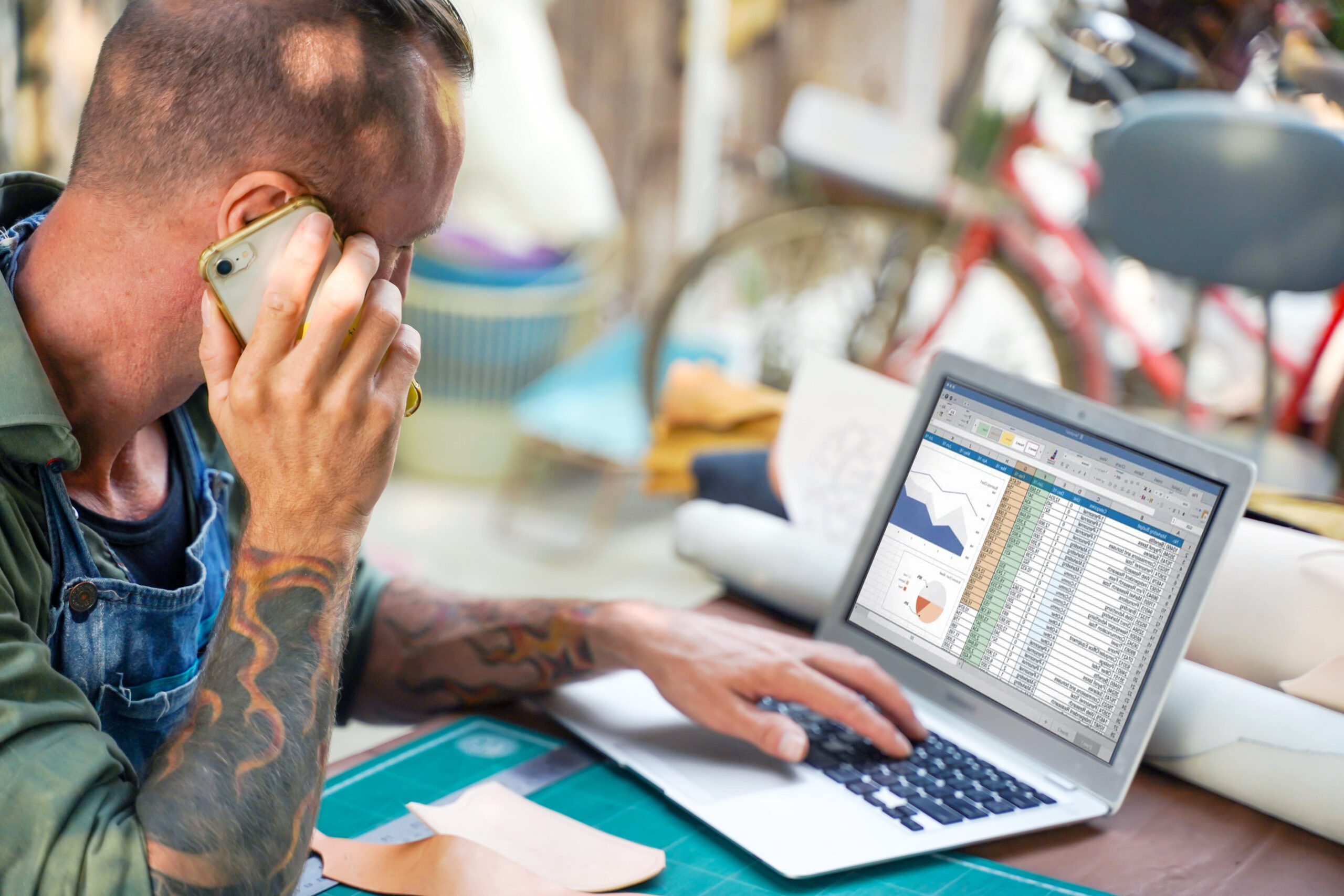 Tradie reviewing digital marketing performance